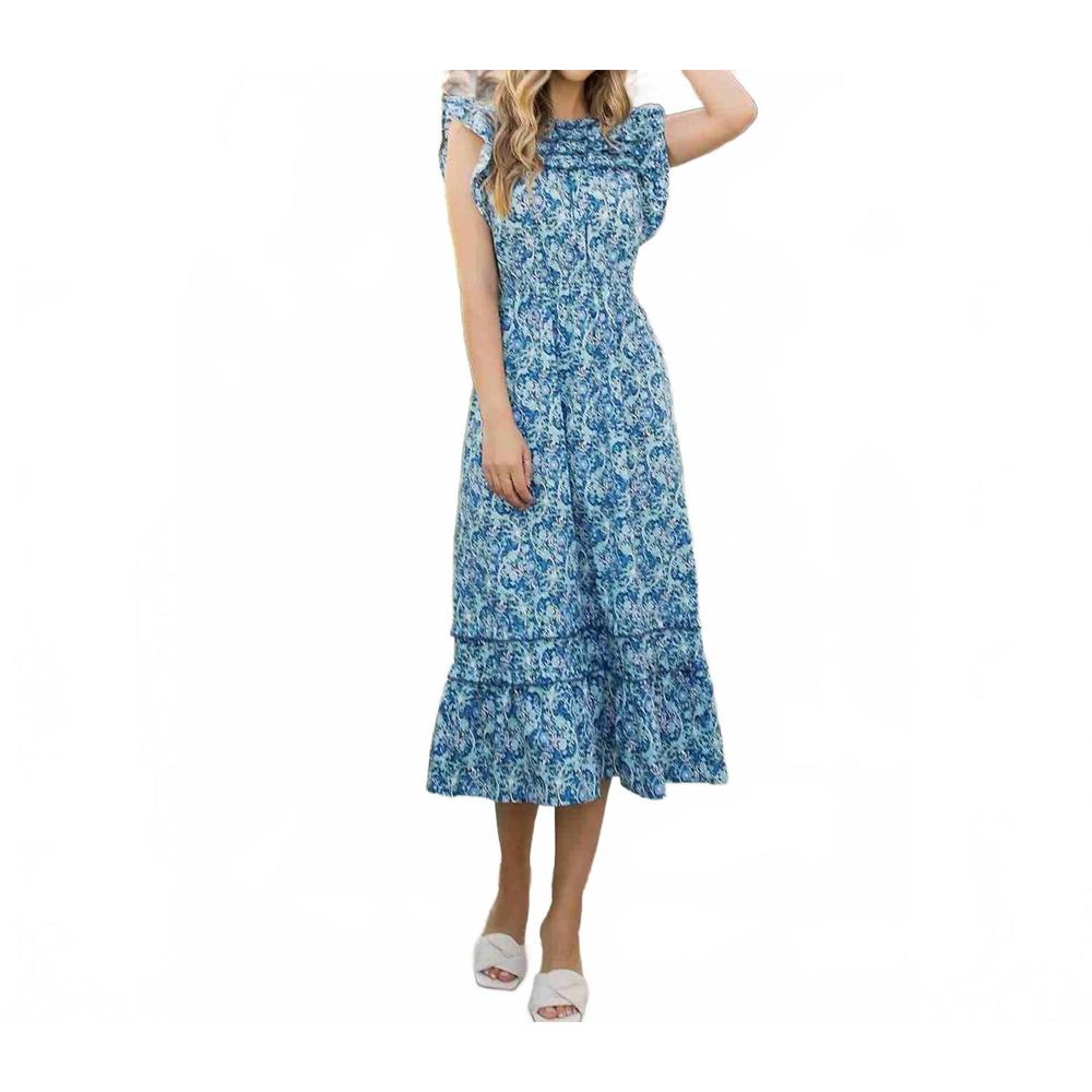 THML Blue Floral Midi Dress